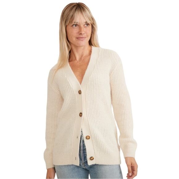 Marine Layer Sweaters - Marine Layer Nova Oversized Cardigan Ivory Wool Blend Women’s Small NWT